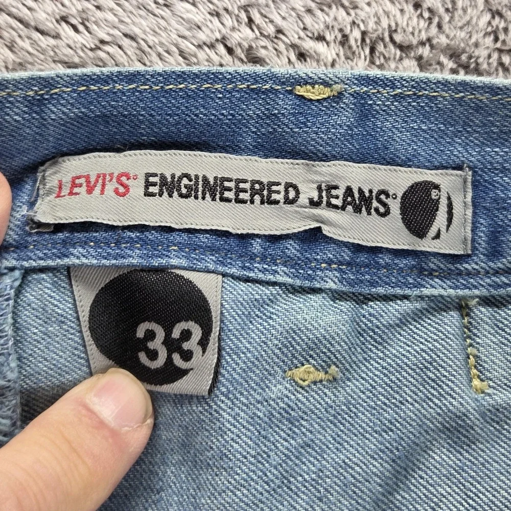 Vintage Levis Engineered Jeans Mens 33x34 Blue Twisted Buckle Back One Pocket